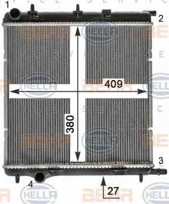 HELLA Vízhűtő 8MK376900-041