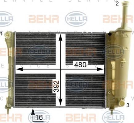 HELLA Vízhűtő 8MK376900-221