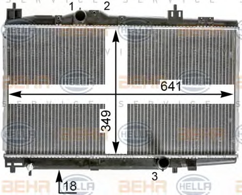 HELLA Vízhűtő 8MK376900-344