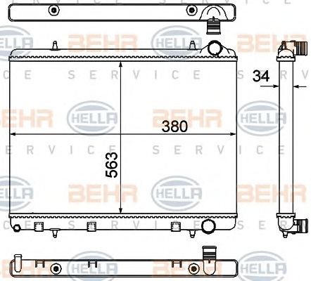 HELLA Vízhűtő 8MK376901-031