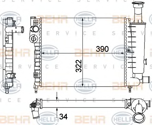 HELLA Vízhűtő 8MK376901-121