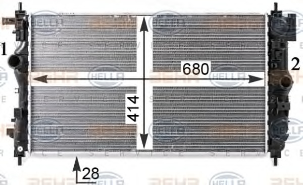 HELLA Vízhűtő 8MK376910-231