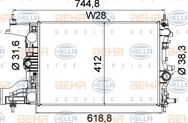 HELLA Vízhűtő 8MK376910-241