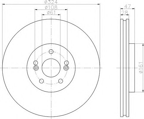 HELLA-PAGID Első féktárcsa 8DD355109-361