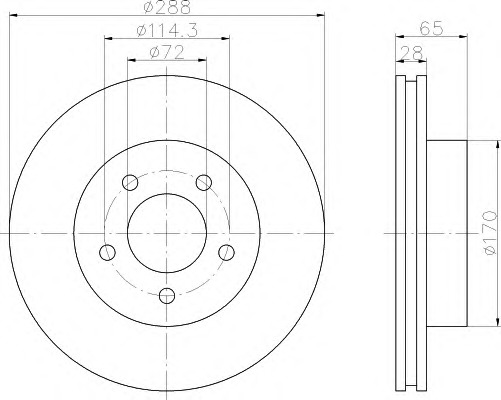 HELLA-PAGID Első féktárcsa 8DD355109-391