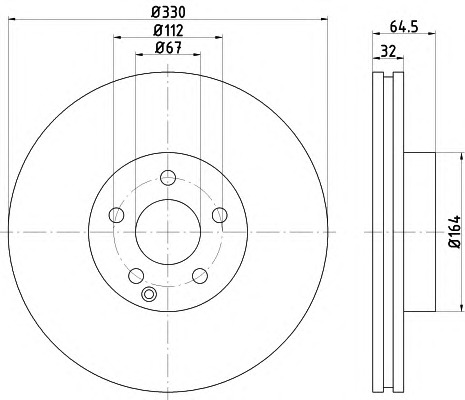 HELLA-PAGID Első féktárcsa 8DD355109-421