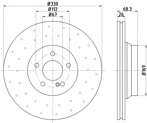 HELLA-PAGID Hátsó féktárcsa 8DD355109-441