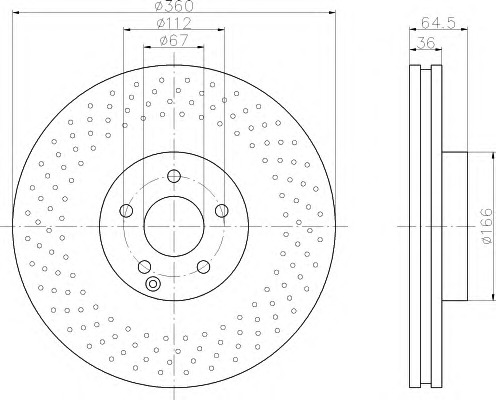 HELLA-PAGID Első féktárcsa 8DD355109-491