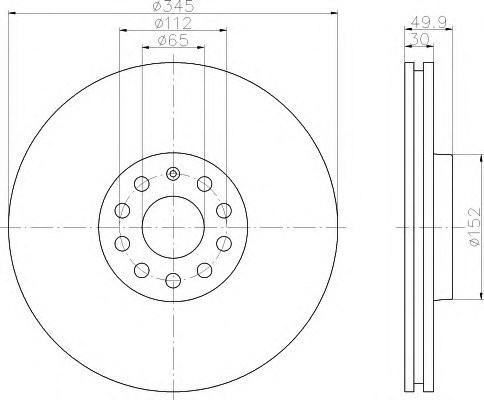 HELLA Első féktárcsa 8DD355121-271