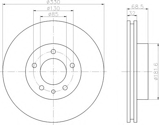 HELLA Első féktárcsa 8DD355121-081