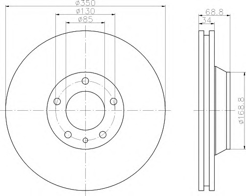 HELLA-PAGID Első féktárcsa 8DD355109-751