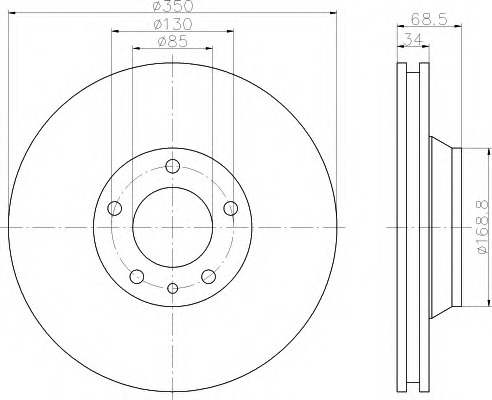 HELLA Első féktárcsa 8DD355121-101