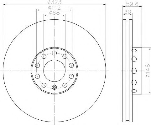 HELLA-PAGID Első féktárcsa 8DD355109-831