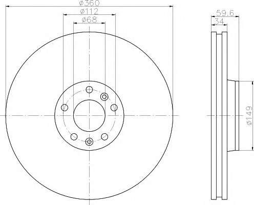 HELLA Féktárcsa, mind 8DD355121-281