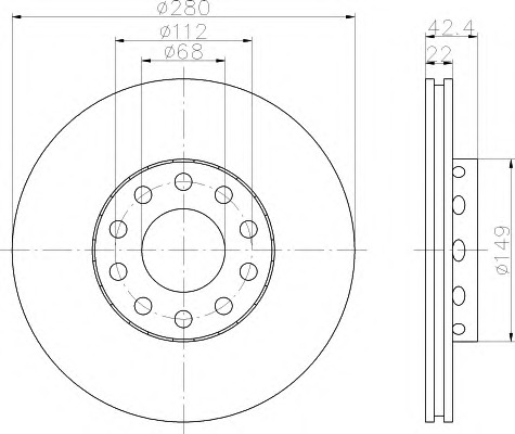 HELLA-PAGID Féktárcsa, mind 8DD355109-861