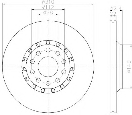 HELLA-PAGID Féktárcsa, mind 8DD355109-881