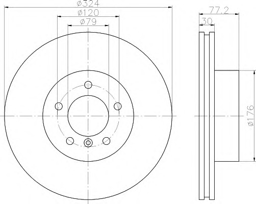 HELLA-PAGID Első féktárcsa 8DD355109-911