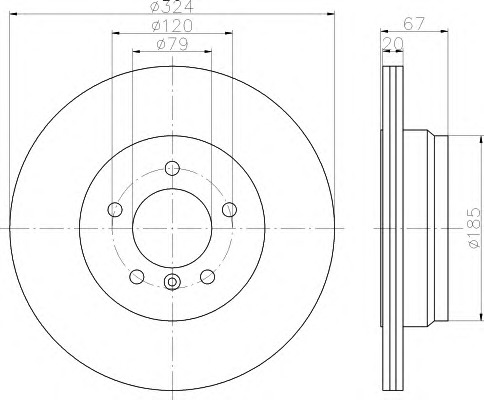 HELLA Féktárcsa, mind 8DD355122-041