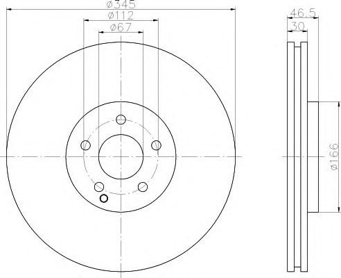 HELLA-PAGID Féktárcsa, mind 8DD355110-101