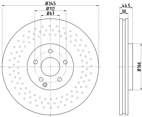 HELLA-PAGID Első féktárcsa 8DD355110-131