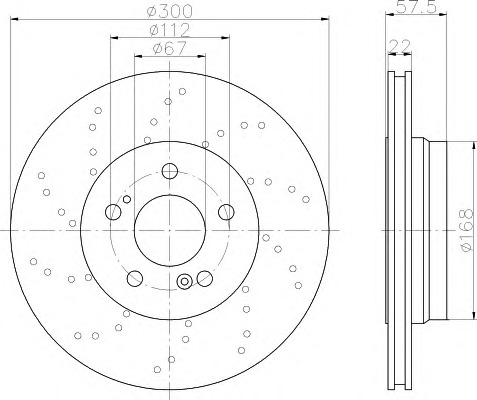 HELLA-PAGID Hátsó féktárcsa 8DD355110-151