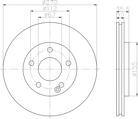 HELLA-PAGID Első féktárcsa 8DD355110-231