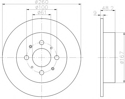 HELLA-PAGID Hátsó féktárcsa 8DD355110-341