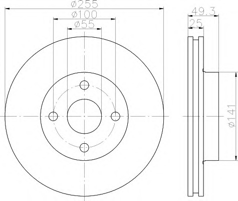 HELLA-PAGID Első féktárcsa 8DD355110-411