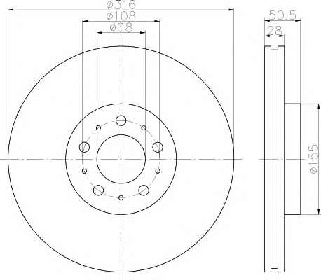 HELLA-PAGID Első féktárcsa 8DD355110-571