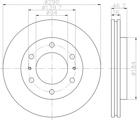 HELLA-PAGID Első féktárcsa 8DD355110-671