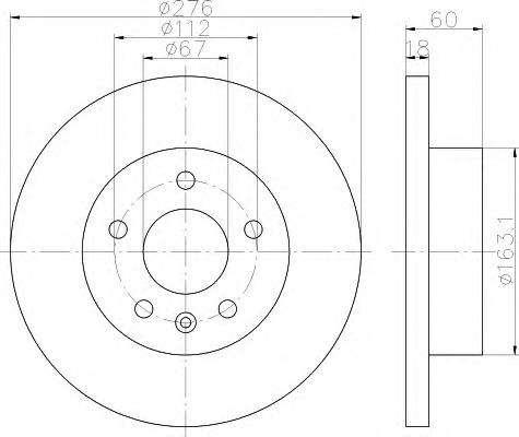 HELLA-PAGID Első féktárcsa 8DD355110-721