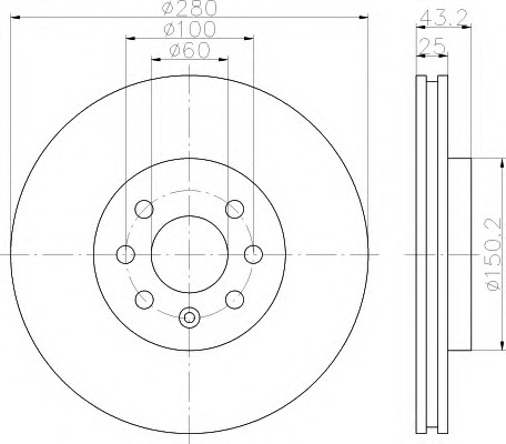 HELLA-PAGID 8DD355110-741 Első féktárcsa