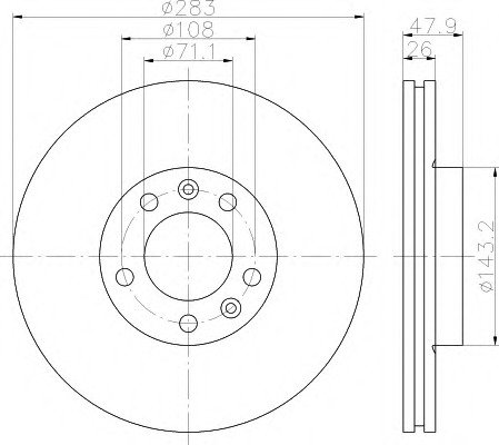 HELLA-PAGID Első féktárcsa 8DD355110-761