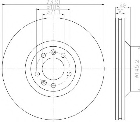 HELLA-PAGID Első féktárcsa 8DD355110-781