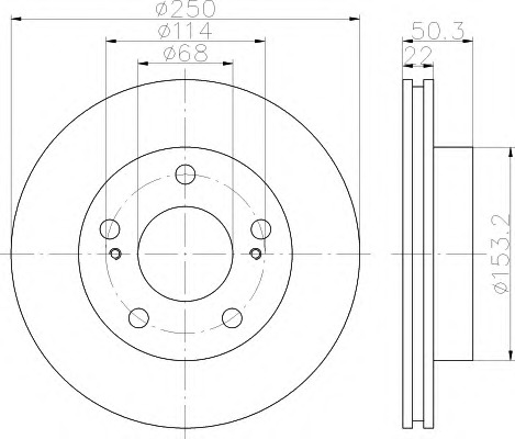 HELLA-PAGID Első féktárcsa 8DD355110-821