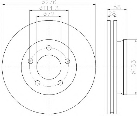 HELLA-PAGID Első féktárcsa 8DD355110-841