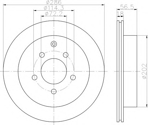 HELLA-PAGID Hátsó féktárcsa 8DD355110-851