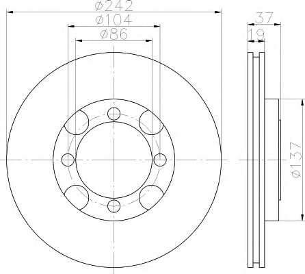 HELLA-PAGID Első féktárcsa 8DD355110-921