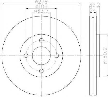 HELLA-PAGID Első féktárcsa 8DD355110-981