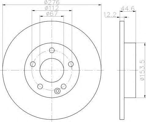 HELLA-PAGID Első féktárcsa 8DD355111-041