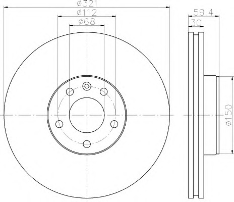 HELLA-PAGID Első féktárcsa 8DD355111-131