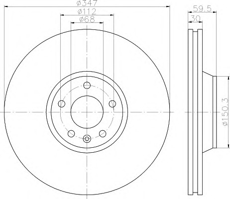 HELLA-PAGID Első féktárcsa 8DD355111-151