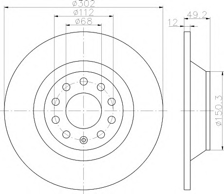 HELLA Hátsó féktárcsa 8DD355122-141