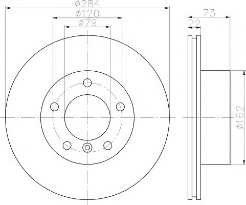 HELLA-PAGID Első féktárcsa 8DD355111-221