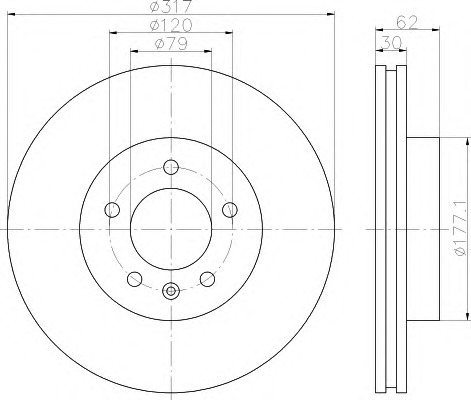 HELLA-PAGID Első féktárcsa 8DD355111-471