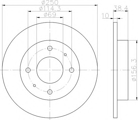 HELLA-PAGID Hátsó féktárcsa 8DD355111-521