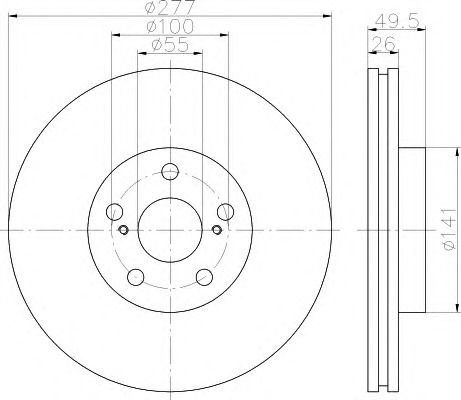 HELLA-PAGID Első féktárcsa 8DD355111-621