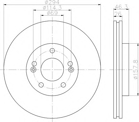 HELLA-PAGID Első féktárcsa 8DD355111-751