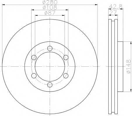 HELLA-PAGID Első féktárcsa 8DD355111-761