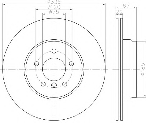 HELLA Hátsó féktárcsa 8DD355122-001